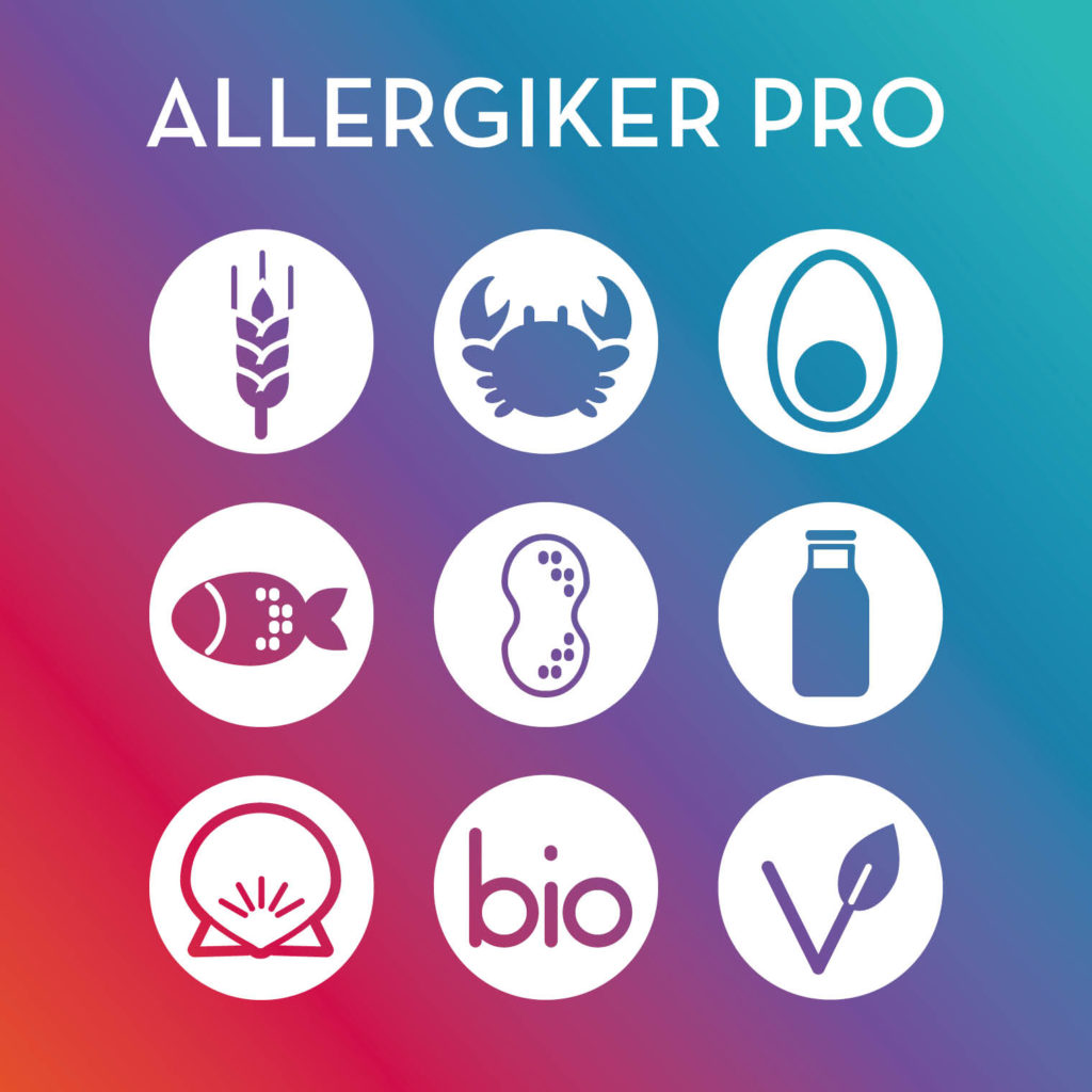 Icon Schrift Allergene für Speisekarten