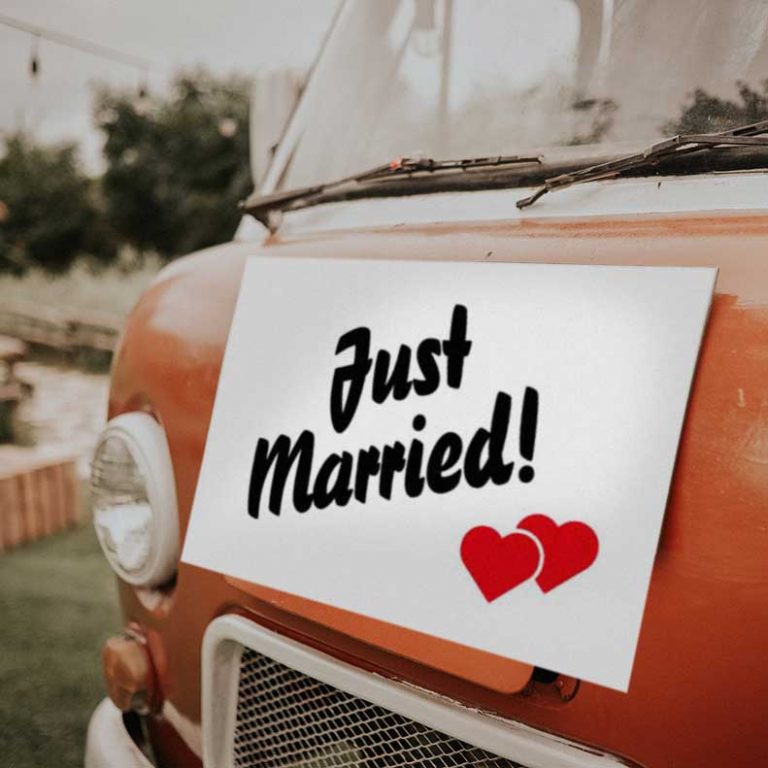 Just Married – Schild als PDF