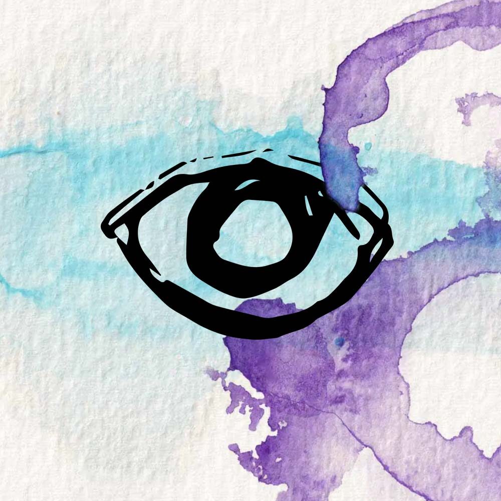 Sichtbarkeit in ChatGPT – Auge mit Aquarell im Hintergrund