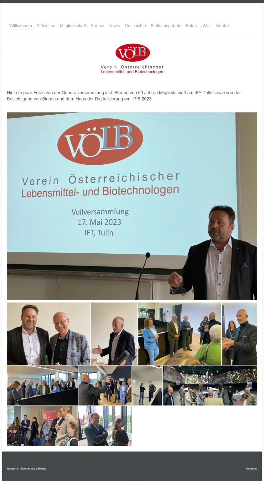 Ein Screenshot der Website von VÖLB bevor Grafik Wien das Redesign der Webseite gemacht hat.